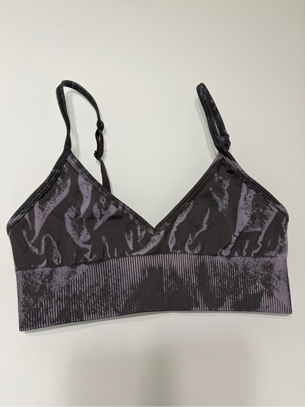 lululemon athletica Black & Purple Patterned Light Bralette